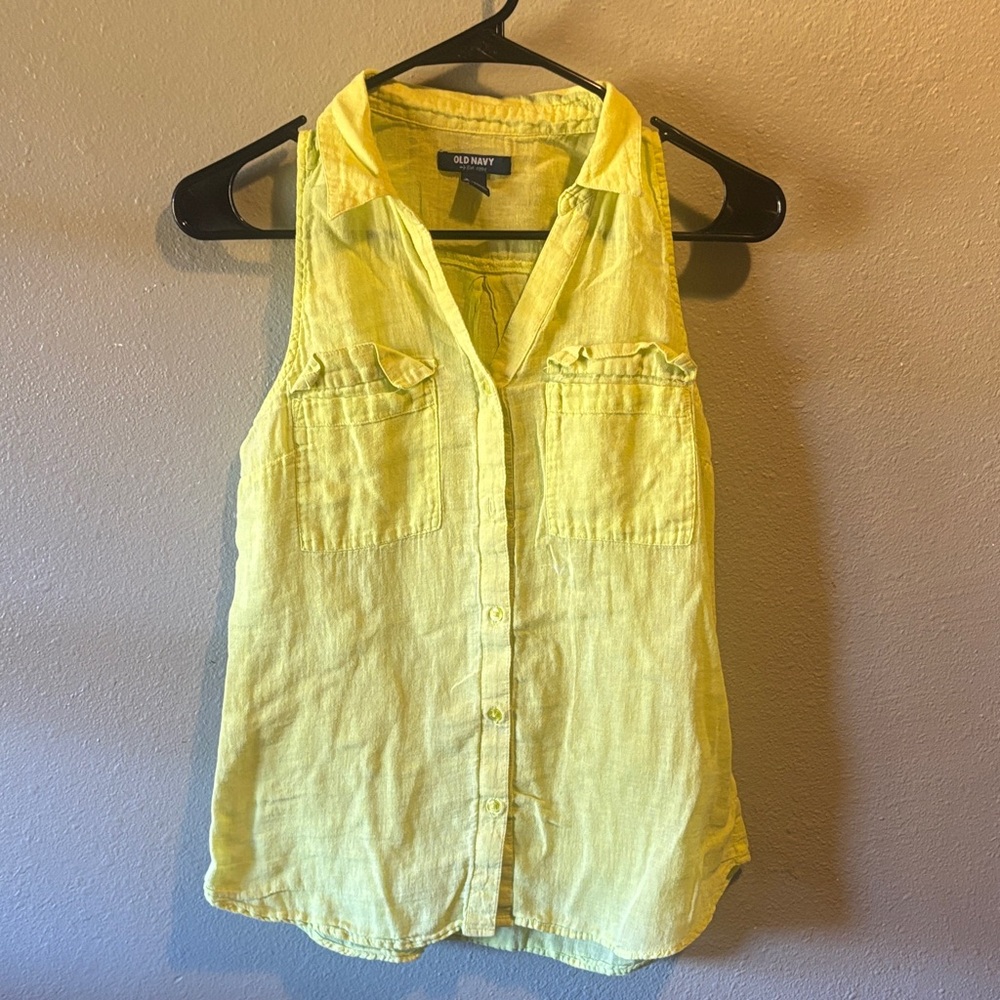 Old Navy Bright Yellow Sleeveless Blouse